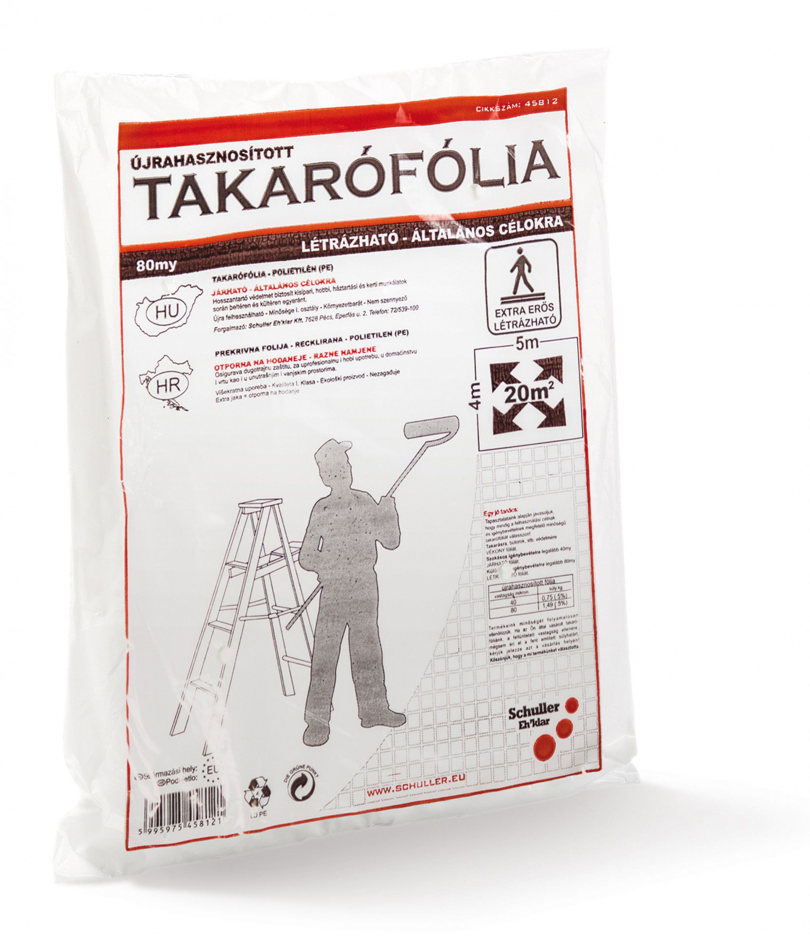 Schuller TARGET S80 takarófólia, létrázható, 80 my, 4x5 m termék fő termékképe
