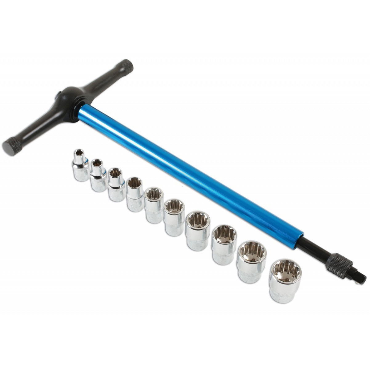 Laser Tools LAS-6902 1/4"-os Gear Lock - Alldrive dugókulcs készlet + racsnis T-szár, 11 részes termék fő termékképe