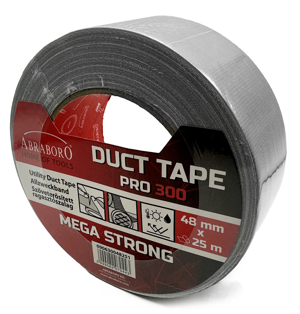 Abraboro DUCT TAPE szöveterősített ragasztószalag, ezüst, 48 mm x 25 m termék fő termékképe