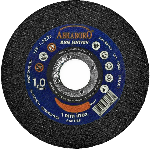 Abraboro 125 x 1.0 x 22 mm CHILI INOX BLUE EDITION fémvágó korong, Protect Pack, 10 db/csomag termék fő termékképe