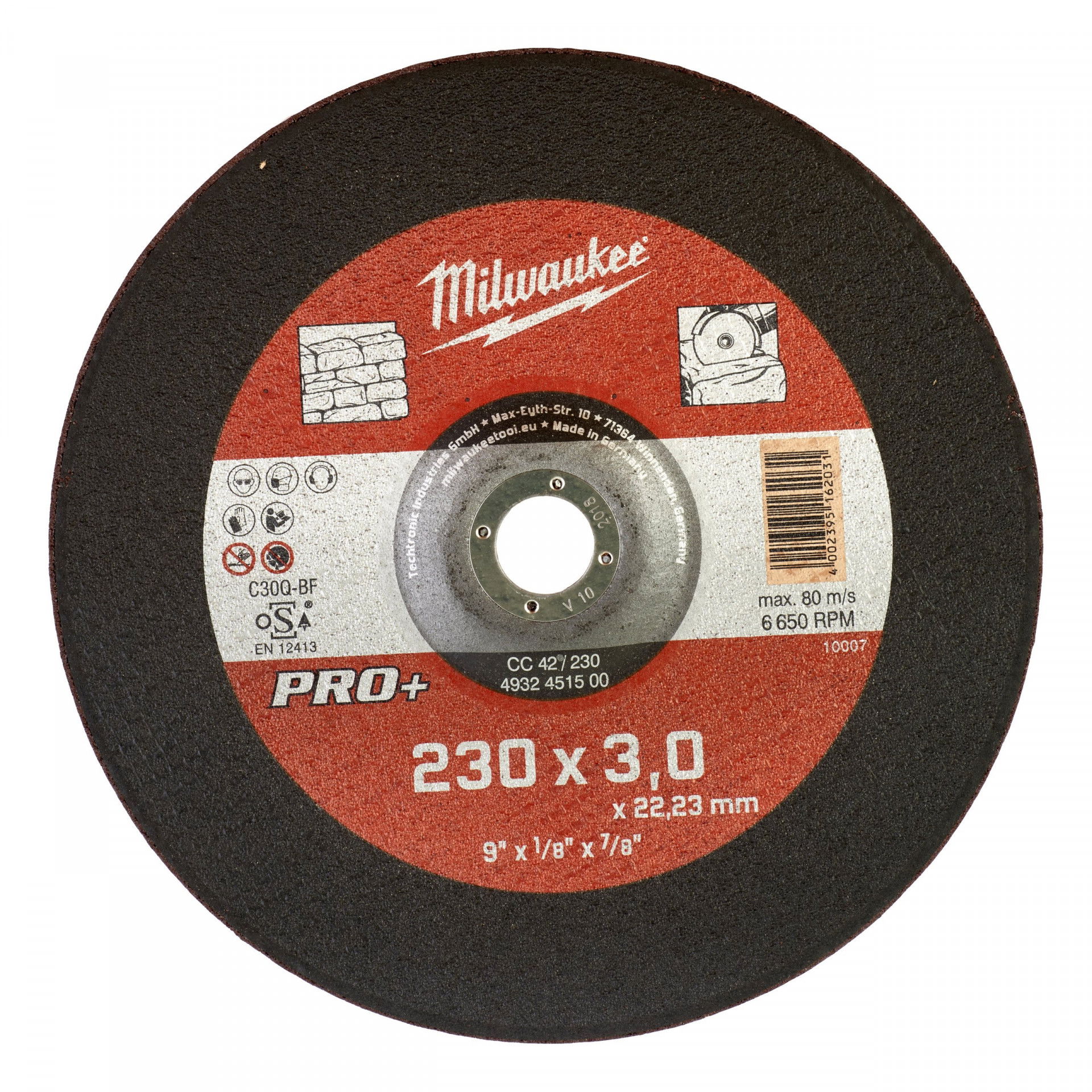 Milwaukee CC 42/230 PRO+ kővágó tárcsa, hajlított, 230x3.0 mm termék fő termékképe