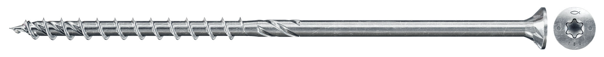 Fischer PowerFast FPF II CTP 8.0 x 240 BC 50 süllyesztett fejű, kékre horganyzott részmenetes szerkezetépítő csavar TX behajtással, 50 db/csomag termék fő termékképe